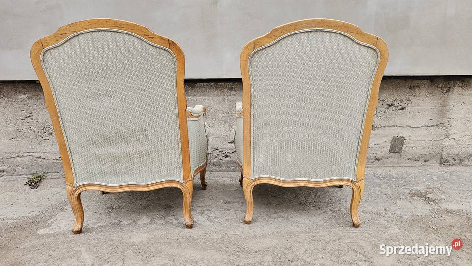 Fotele ludwikowskie 2 elegancki komplet drewno Meble Wałbrzych