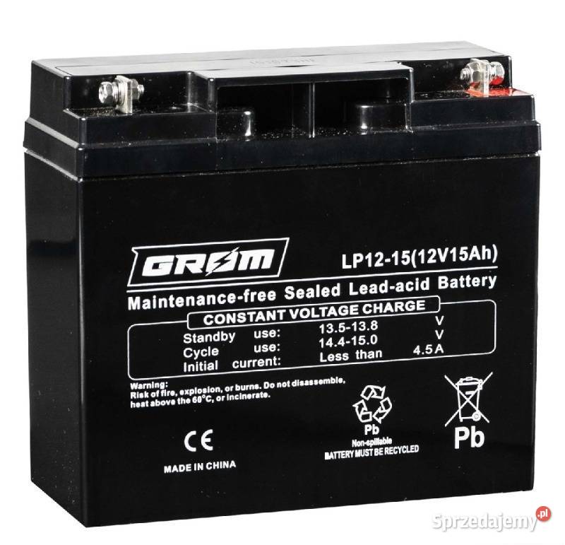 Akumulator żelowy 12V 18Ah GROM LP1218 Łódź