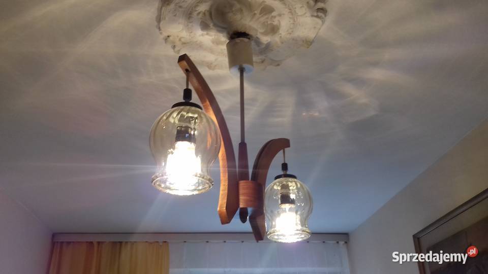 Żyrandol dwuramienny drewniany do sprzedania małopolskie Kraków