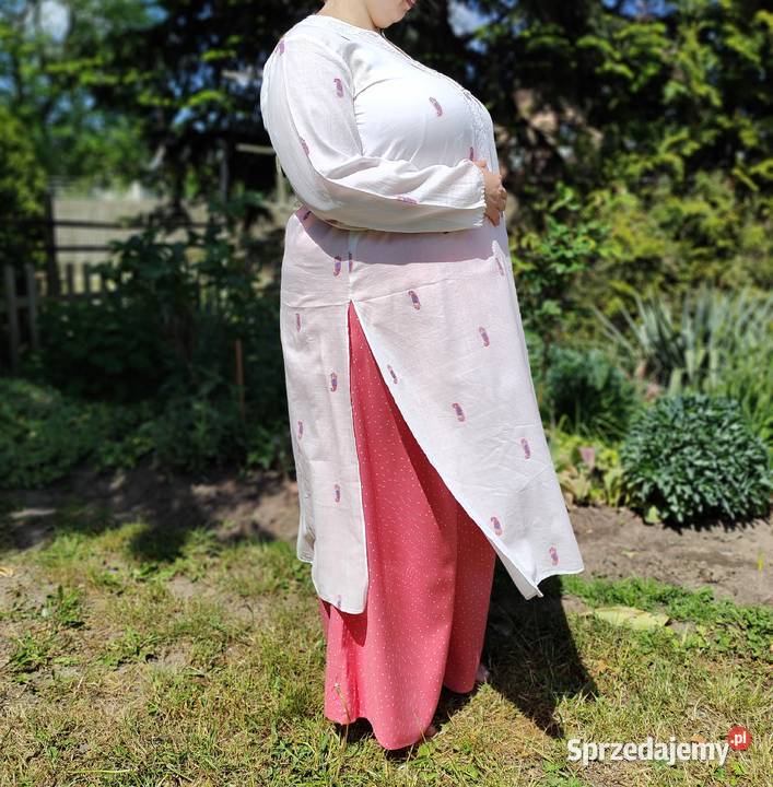 Długa tunika biała 3XL 46 bawełna sukienka Inny wzór Szczecin