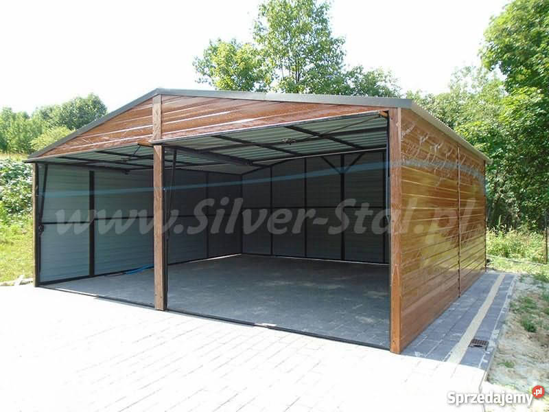 Garaż blaszany PREMIUM 6x6 drewnopodobny