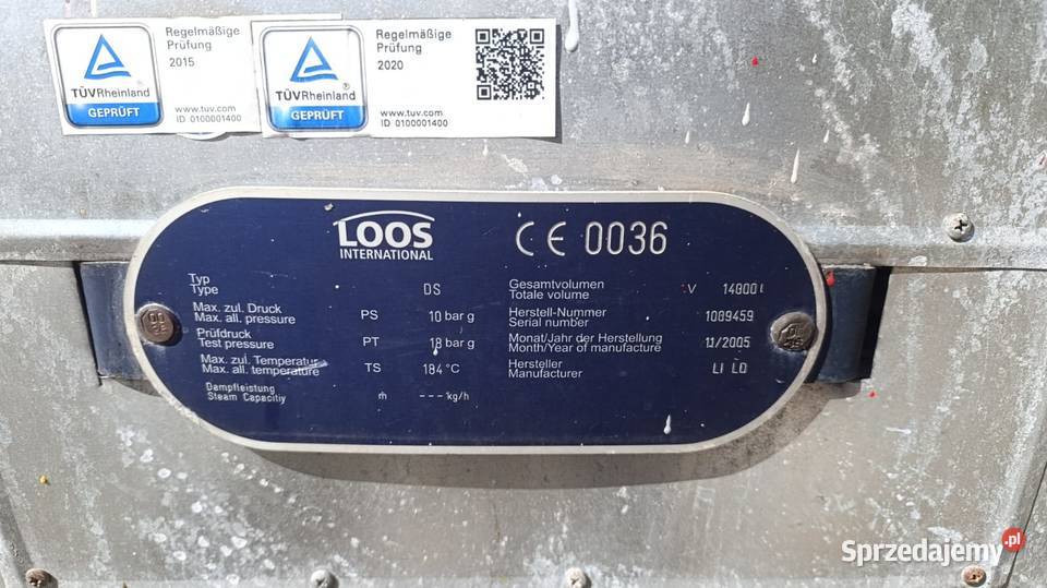 Zbiornik Ruthsa LOOS DS 14 000 l Akumulator pary Produkcja sprzedam