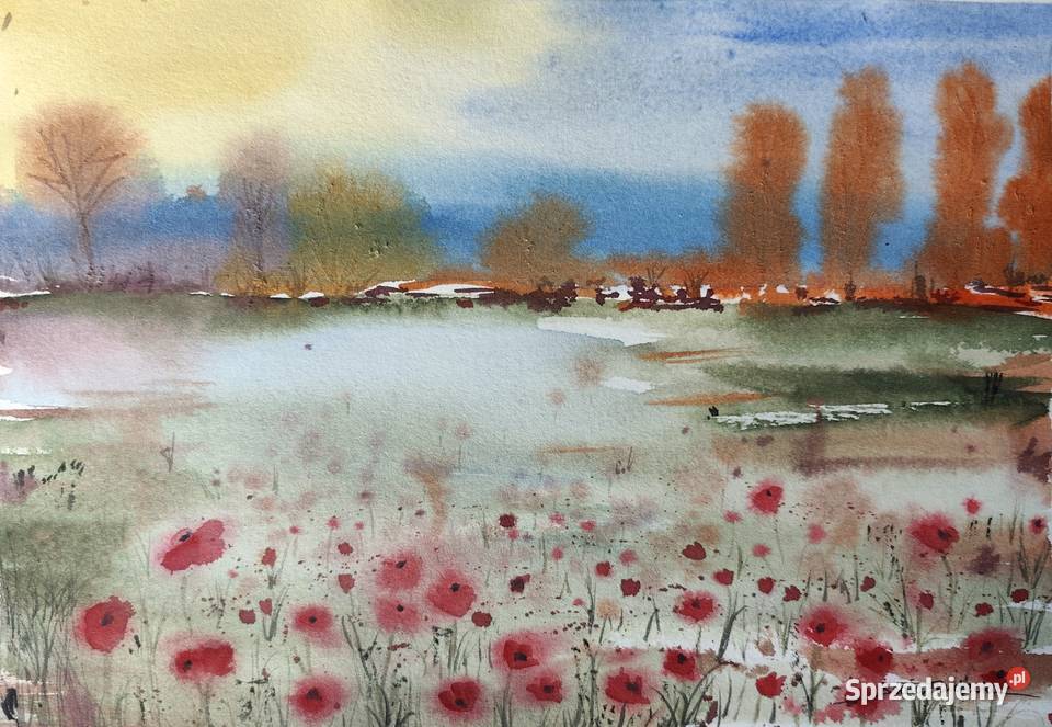 Oryginalna Akwarela Obraz pt Efemeryczność Wrocław