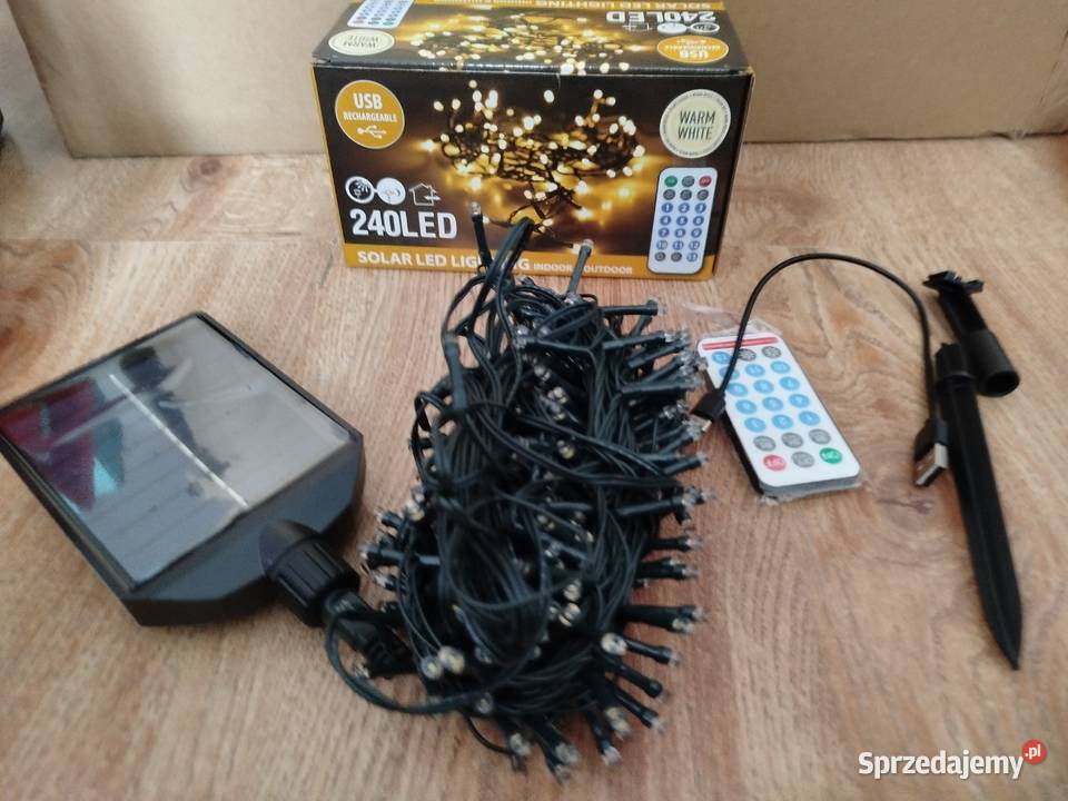 SLampki choinkowe 2w1 solarne akumulator 240 LED Pozostałe Świebodzice sprzedam