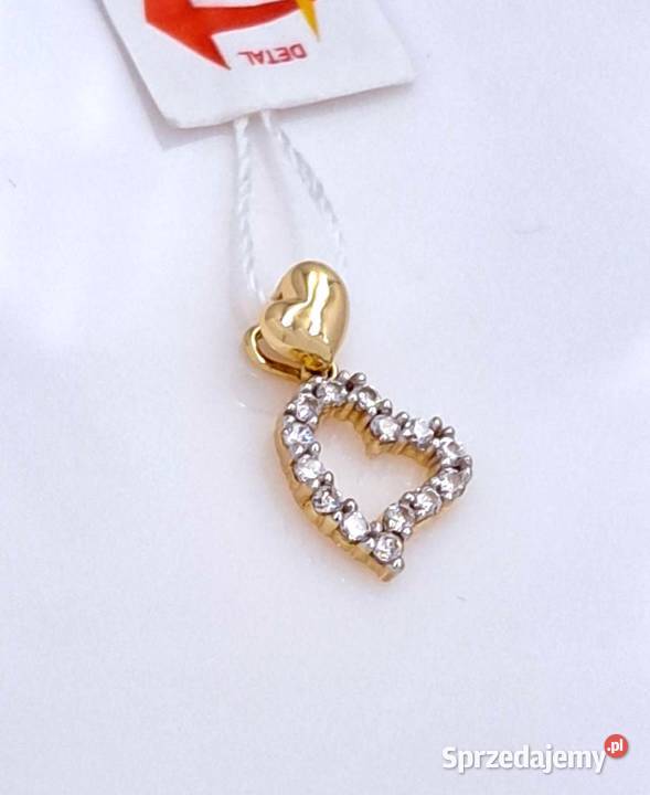 20 Wisiorek Złoty 585 Serce z kamieniami Z1127 Poznań