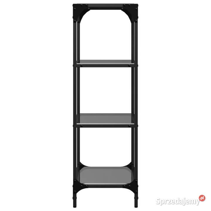 Regał z czarnymi szklanymi półkami 40x30x95 stal Warszawa