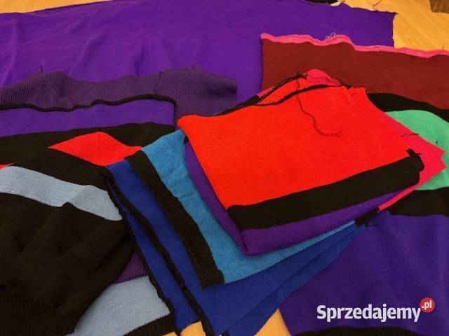 Dzianina PRL kawałki kolorowa ok 4 rękodzieło Częstochowa