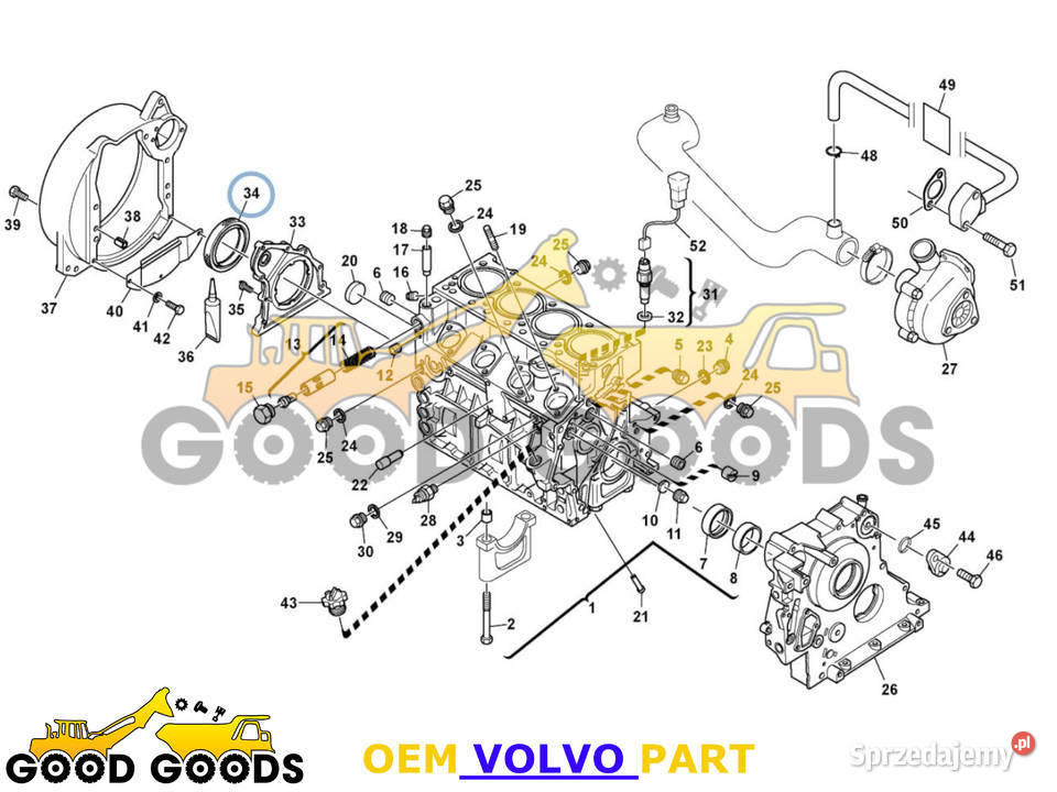 VOLVO USZCZELNIACZ WAŁU TYŁ 2292220 ZM2292220 Władysławów sprzedam