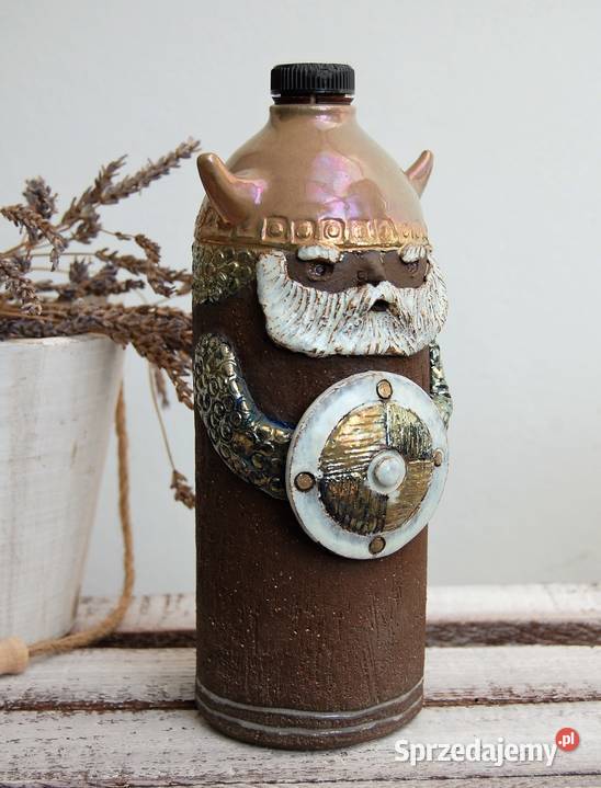 Wiking ozdobna butelka ceramiczna Marga odcienie brązowego Lublin