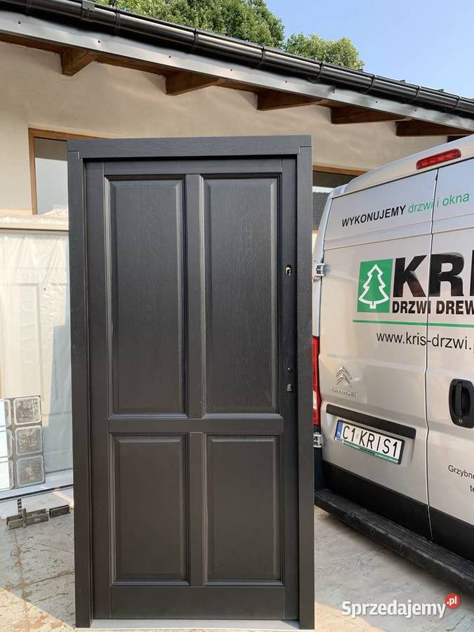 DRZWI ZEWNĘTRZNE DREWNIANE 75 dąb ANGIELSKIE Drewno Drzwi i okna