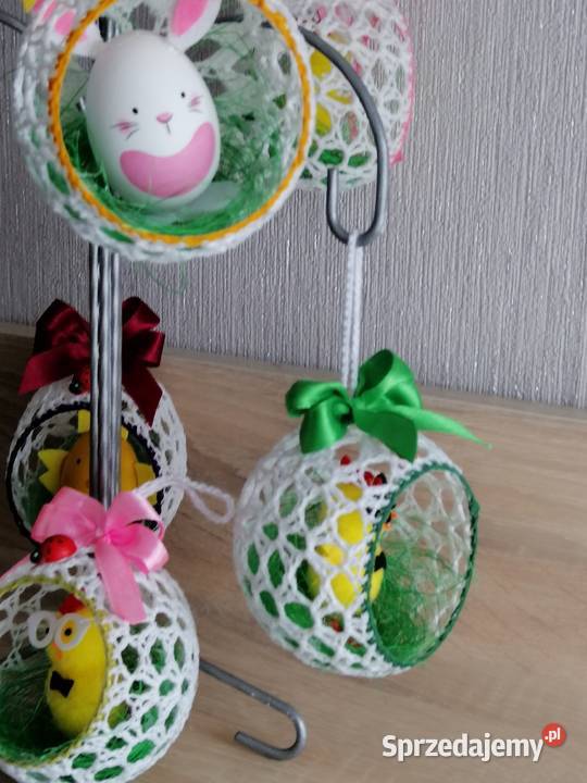 Kolorowe zawieszki wielkanocne w formie jajek biały Wielkanoc Katowice sprzedam
