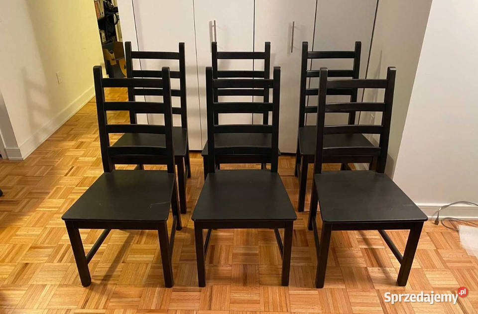 Krzesła Ikea kaustby czarne lite drewno 6 warmińsko-mazurskie Olsztyn