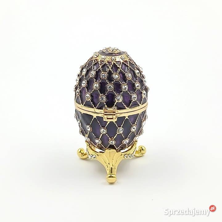 Jajko jajo faberge pojemniki szkatułka fioletowe Zawiercie