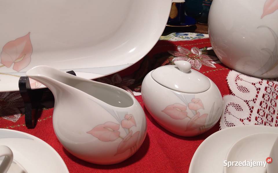 Serwis do kawy dwojga na tacy Scherzer Bavaria Porcelana i szkło Poznań