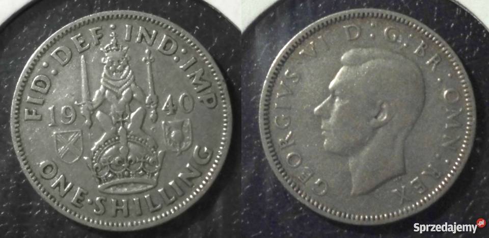 SREBRO Szkocja 1940 1 szyling ładna Numizmatyka Numizmatyka