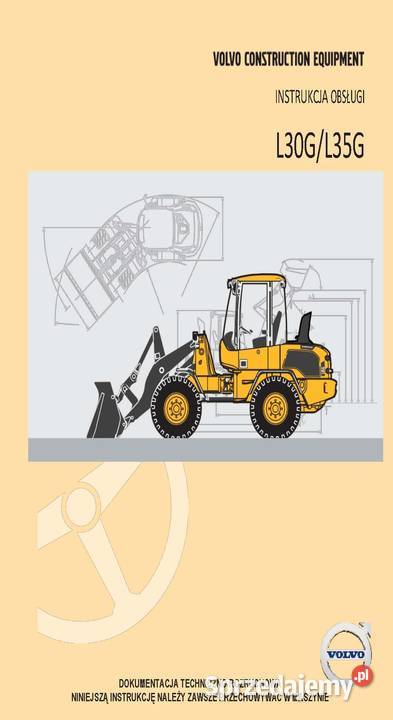 Instrukcja obsługi Volvo L30G L30 G DTR UDT sprzedam