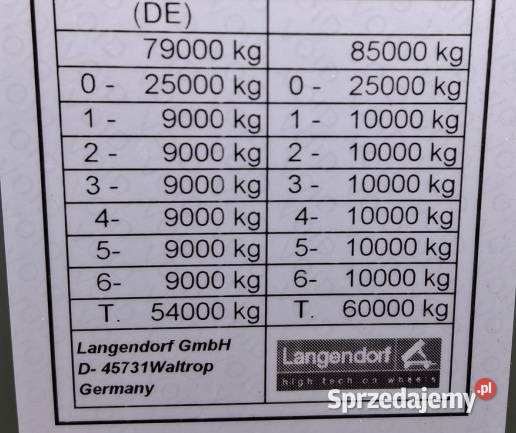 Naczepa Langendorf SATU 6085 niskopodwoziowa DMC Kraków