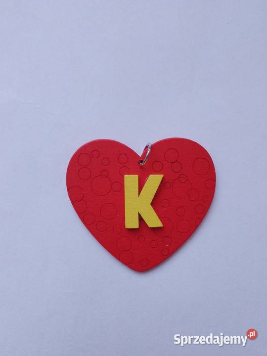 Drewniane serduszko zawieszka z literką małopolskie Chrzanów sprzedam