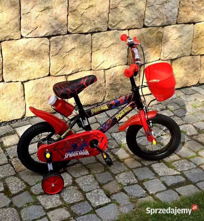 Rowerek 12 Spiderman czarny niebieski Szczecin