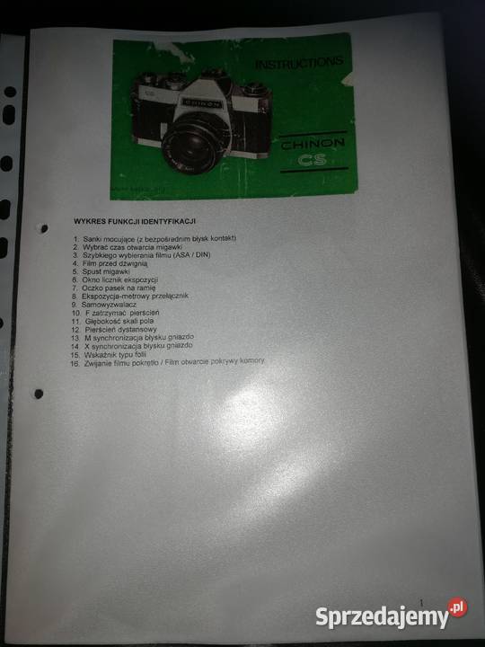 Sprzedam instrukcję do aparatu fotograficznego Konin