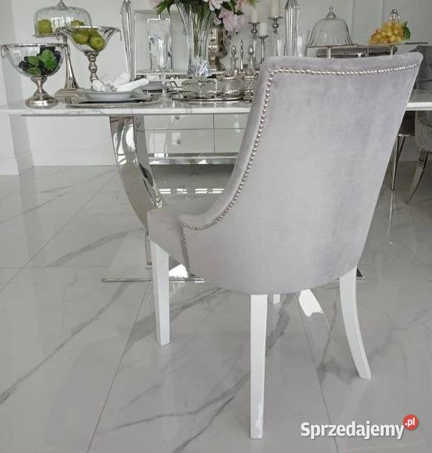 Krzesło glamour z kołatką drewniane pikowane Warszawa