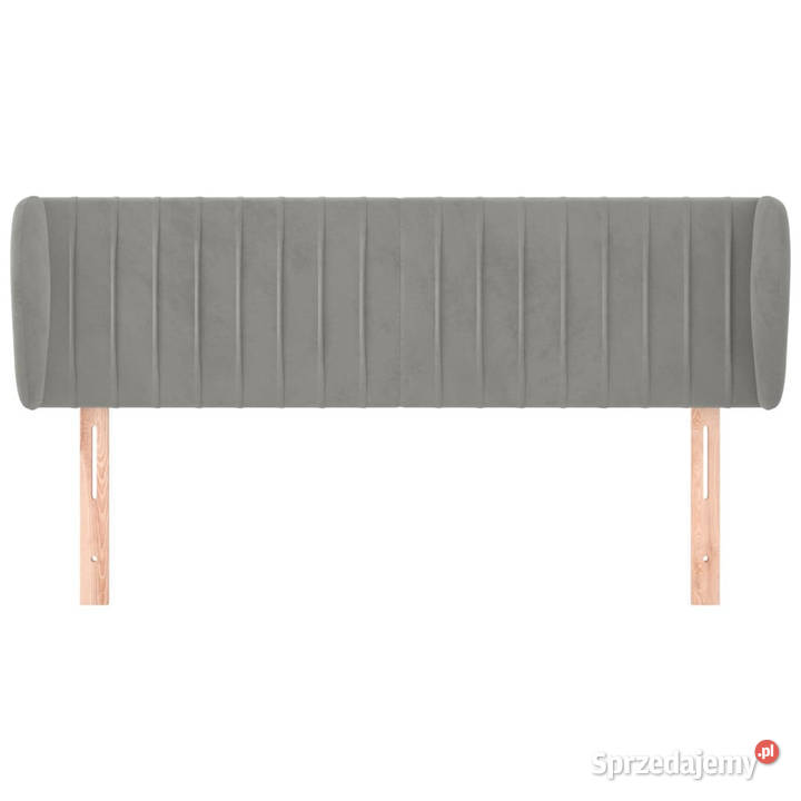 Zagłówek uszak jasnoszary 147x23x7888 aksamitny