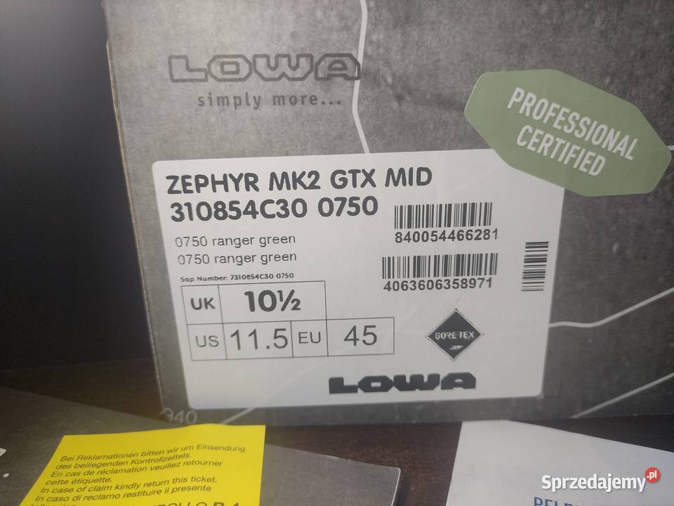 Buty Lowa Zephyr MK2 GTX MID r45 Trekkingowe Trekkingowe Gdańsk