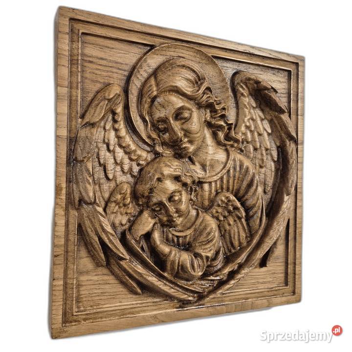 Płaskorzeźba z drewna Anioły ochrona i spokój zachodniopomorskie