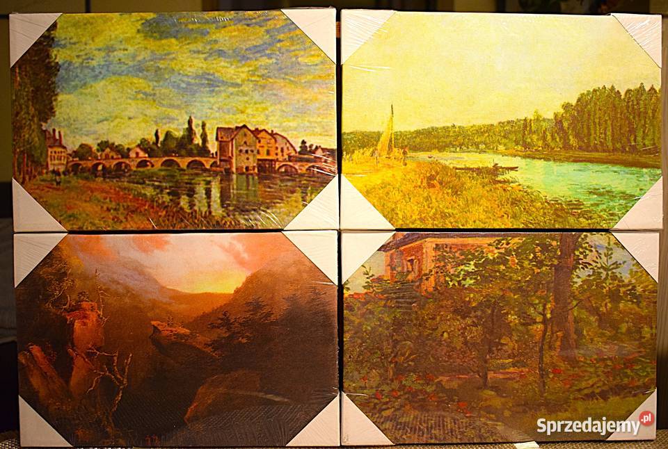 Malarskie pejzaże cztery reprodukcje piąta kujawsko-pomorskie