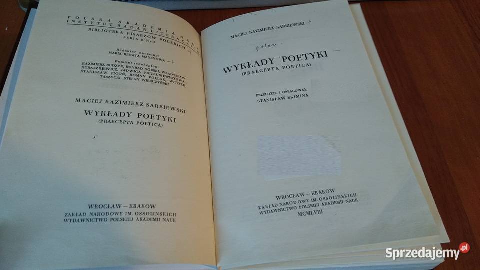 Wykłady poetyki Praecepta poetica Maciej Gdańsk