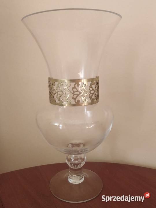 Wazon szklany z Mosiężną Klamrą Vintage Porcelana i szkło