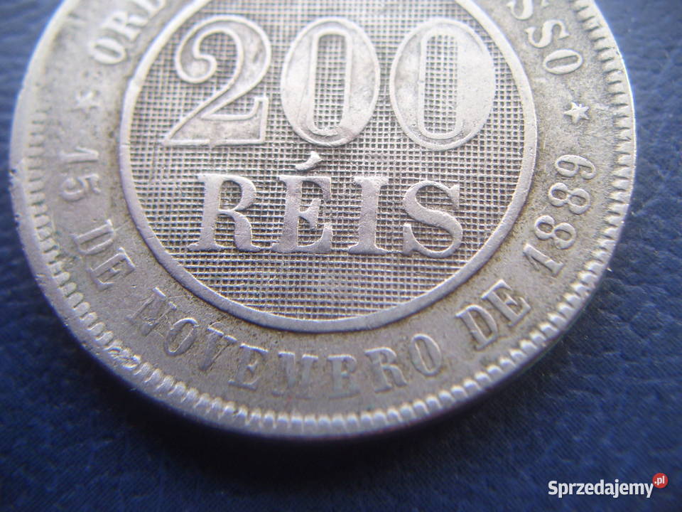 Stare monety 200 reis 1889 Brazylia Kolekcje Lesko