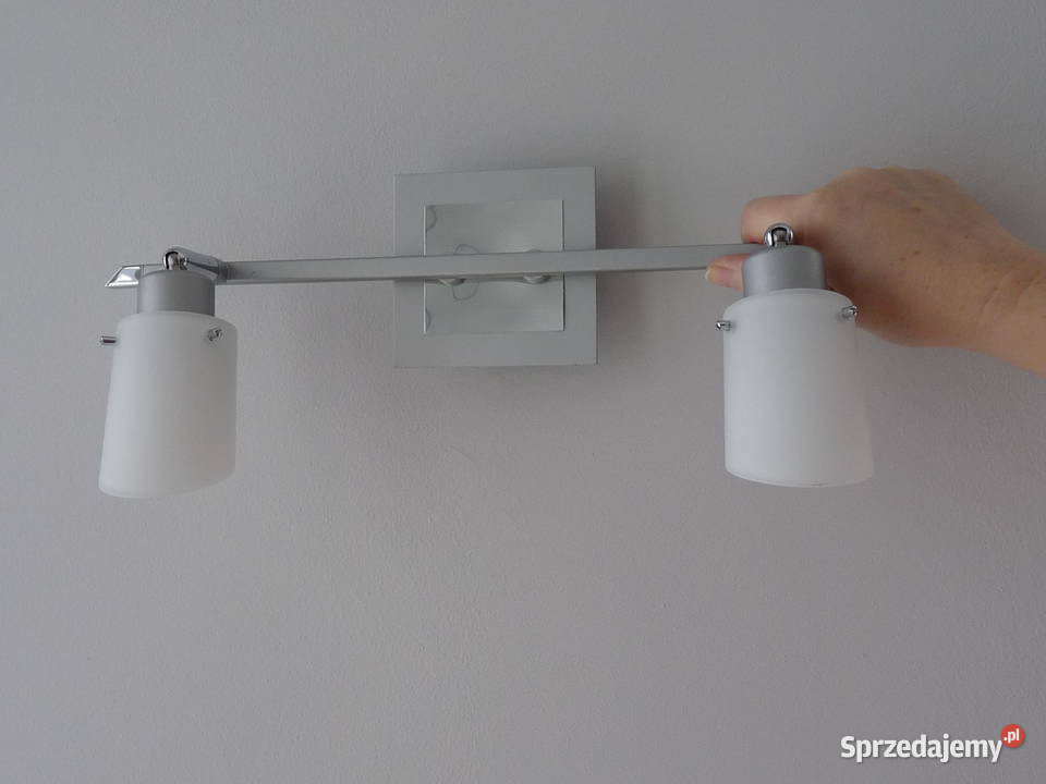 Kinkiet łazienkowy szary 2 klosze żarówka G9 małopolskie Kraków sprzedam