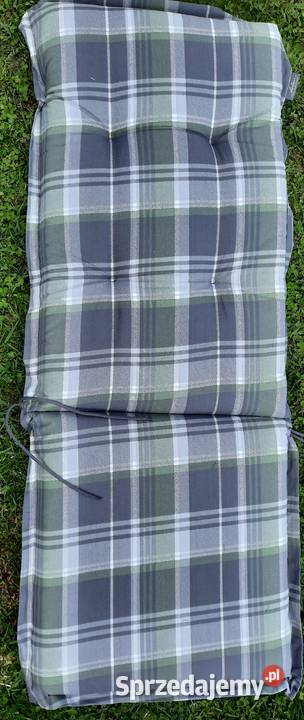 Gruba poduszka na fotel ogrodowy 113x45x7 krata szarości