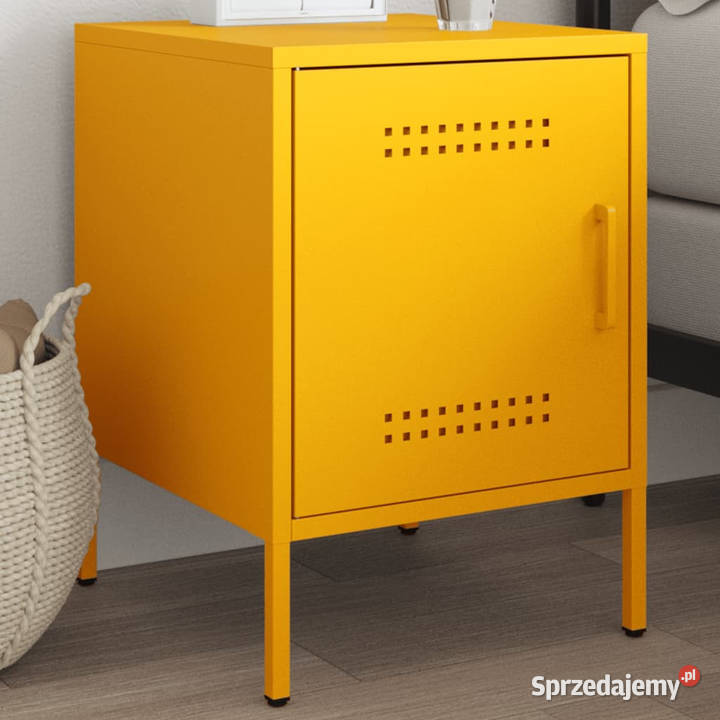 Szafka nocna musztardowa 36x39x505 stal WM842916 Nocne