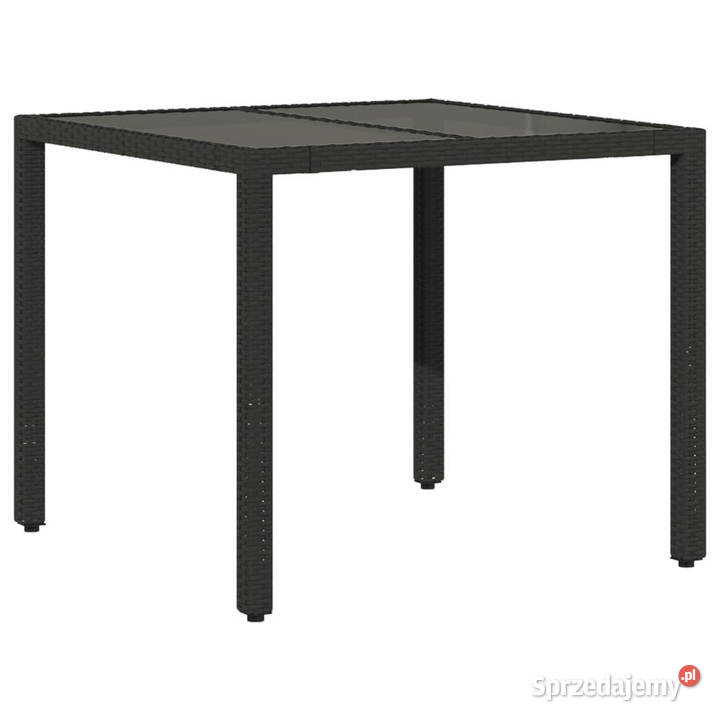 Stół ogrodowy szklany blat czarny 90x90x75 Warszawa