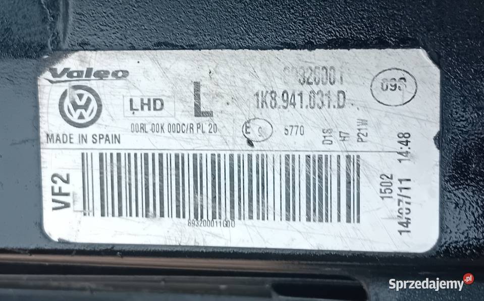 VW Sirocco Bixenon reflektor lampa lewy przód lewe Przeźmierowo
