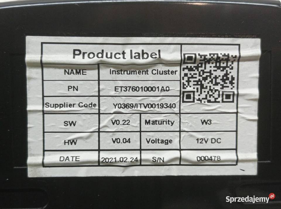 LICZNIK EUROPA ET376010001A0 15 B 106 Piaggio