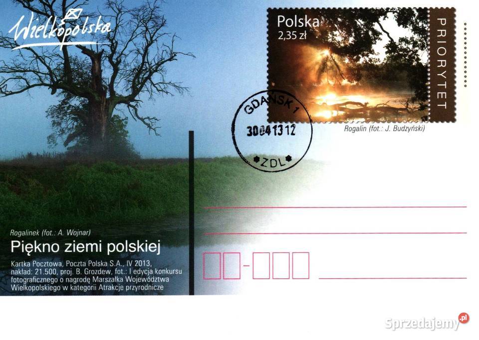 Całostki karty pocztowe 2013r Konin
