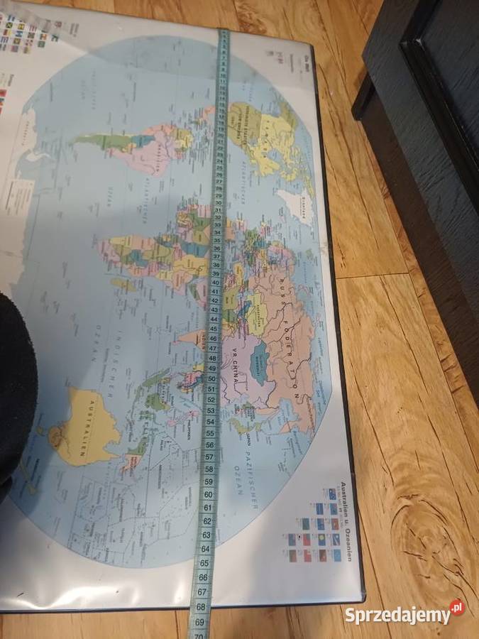 Stara mapa swiata z 70 lat Lubań