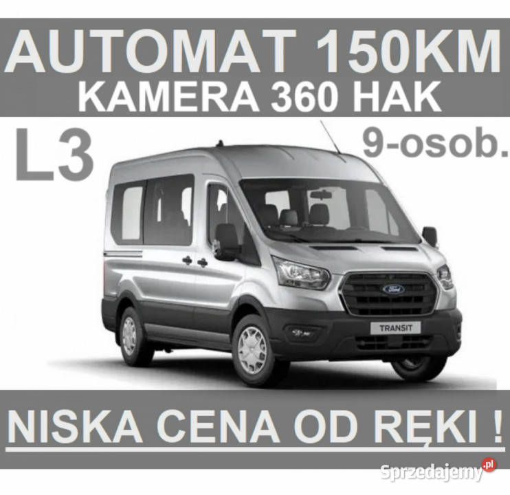 Ford Transit L3 360 Automat 150 9osob Kamera Hak system Start-Stop zachodniopomorskie