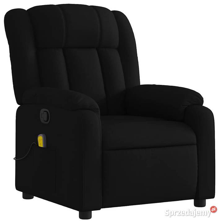 vidaXL Rozkładany fotel masujący czarny obity Warszawa
