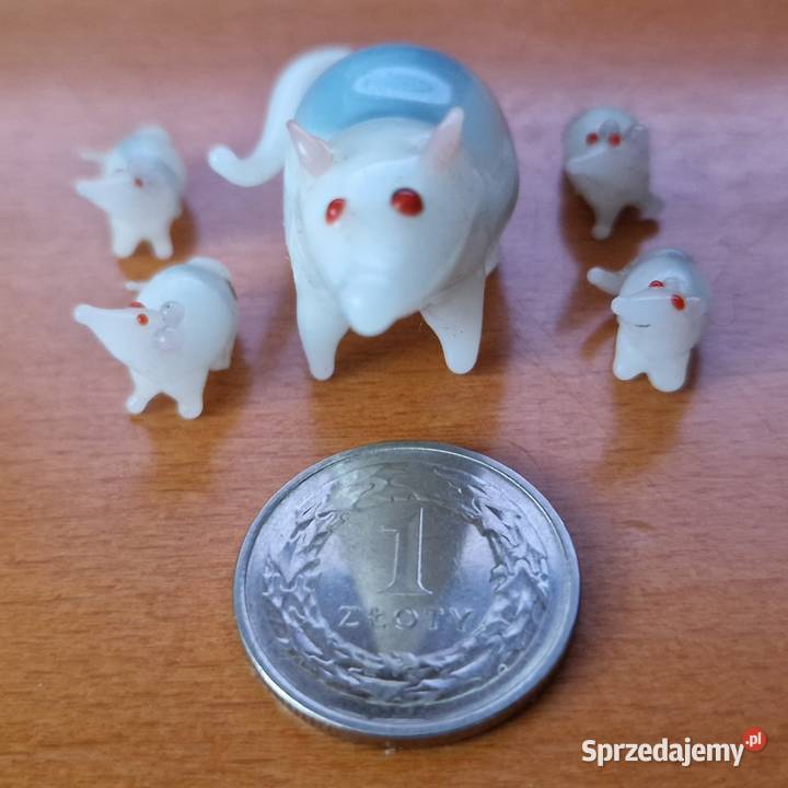 Szklane figurki mama mysz z 4 myszkami Warszawa