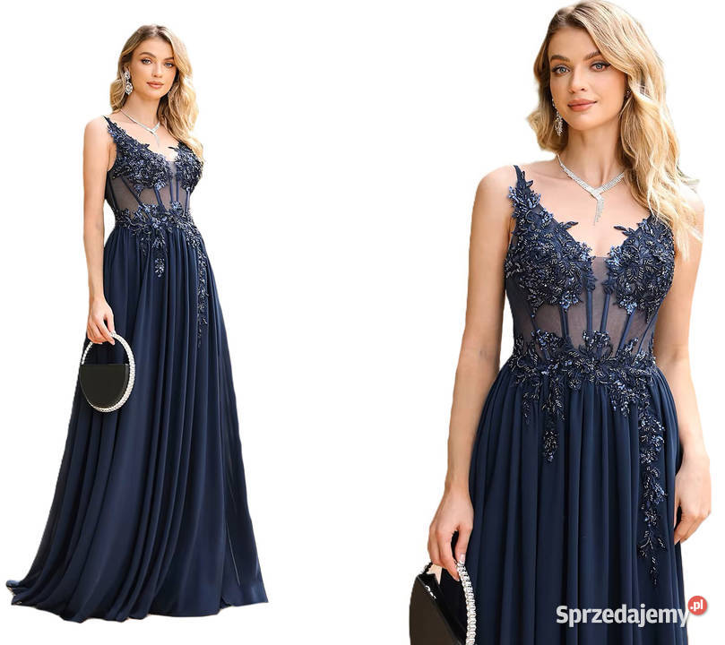 Suknia wieczorowa elegancka gorset druhna