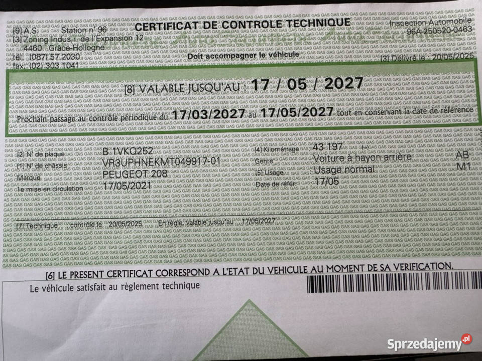 Peugeot 208 Pisemna Gwarancja 12 miesięcy II ASR (kontrola trakcji) Samochody osobowe Konin