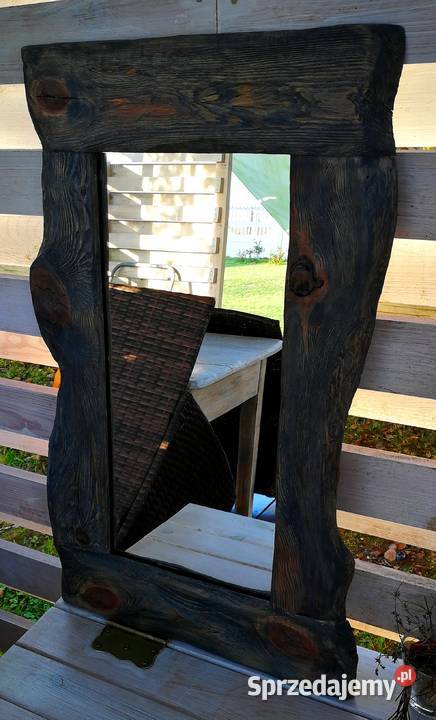 Lustro drewniane vintage rustykalny loft Radków