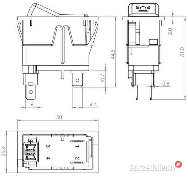 Przełącznik kołyskowy I0 offon 12V 2pin lampa sprzedam