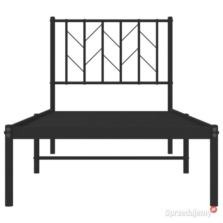 vidaXL Metalowa rama łóżka z wezgłowiem