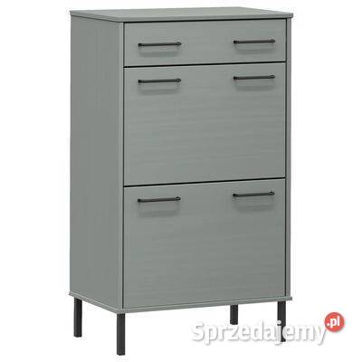 vidaXL Szafka na buty OSLO metalowe nóżki szara Komody Warszawa