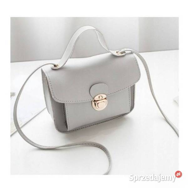 Torebka szara kwadratowa mała do ręki na ramię Kraków